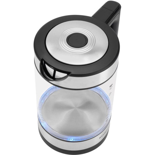 Чайник электрический Hyundai HYK-G3509 1.7л. 2200Вт черный/прозрачный корпус: стекло/пластик