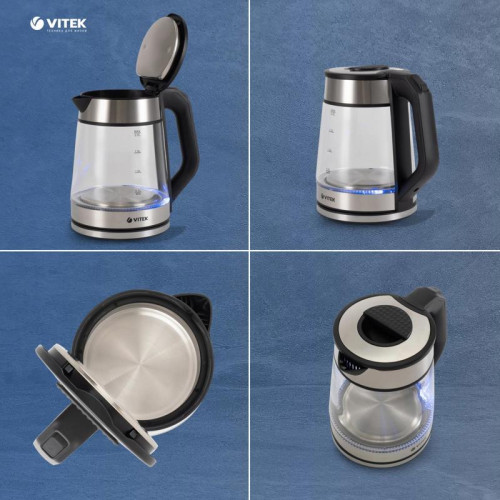 Чайник электрический Vitek VT-1176 2л. 2200Вт разноцветный корпус: стекло