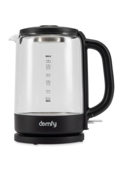 Чайник электрический Domfy DSB-EK304 1.7л. 2200Вт черный корпус: стекло/пластик