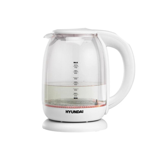 Чайник электрический Hyundai HYK-S3808 1.7л. 2200Вт белый корпус: стекло