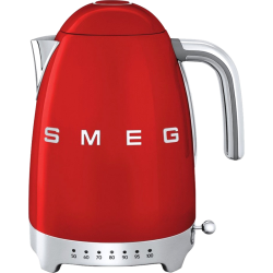 Стиль 50-х г., чайник электрический, 1.7 л , 2400 Вт, корпус из нержавеющей стали, регулировка температуры, красный