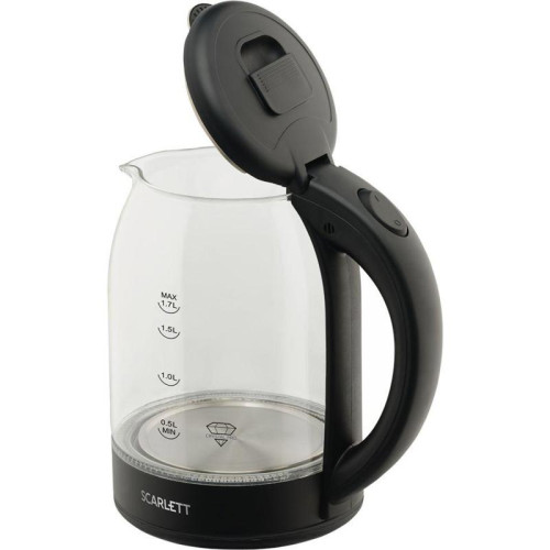 Чайник электрический Scarlett SC-EK27G90 1.7л. 1800Вт черный корпус: стекло