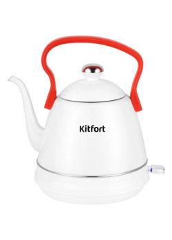 Чайник электрический Kitfort КТ-6793 1л. 1500Вт белый/красный корпус: металл