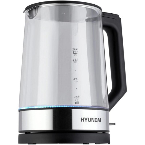 Чайник электрический Hyundai HYK-G8808 1.7л. 2200Вт черный/серебристый корпус: стекло