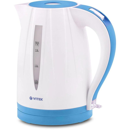 Чайник электрический Vitek VT-7031 1.7л. 2200Вт белый/голубой корпус: пластик (7031-VT)