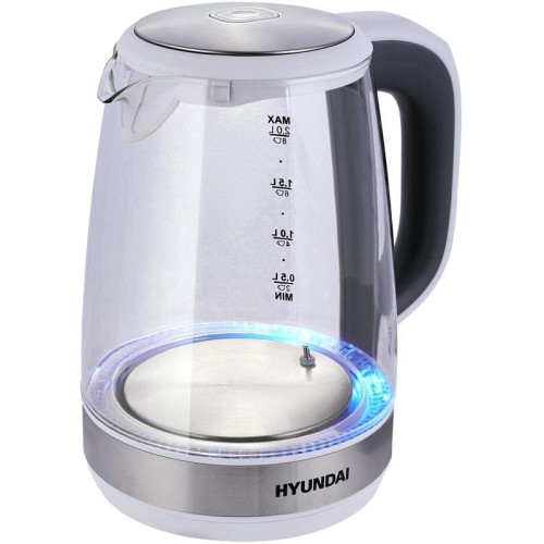 Чайник электрический Hyundai HYK-G8880 2л. 2200Вт серый/серебристый корпус: стекло