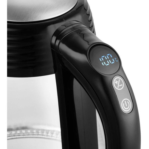 Чайник электрический Kitfort КТ-6126 1.7л. 2200Вт черный/нержавеющая сталь корпус: стекло/пластик