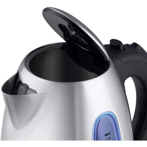 Чайник электрический Hyundai HYK-S2402 1.7л. 2200Вт серебристый матовый/черный корпус: металл