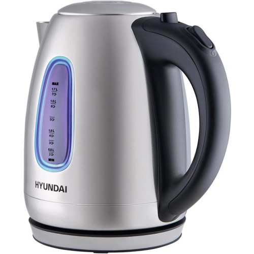 Чайник электрический Hyundai HYK-S2402 1.7л. 2200Вт серебристый матовый/черный корпус: металл