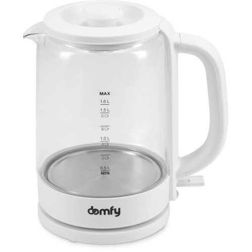 Чайник электрический Domfy DSW-EK304 1.7л. 2200Вт белый корпус: стекло/пластик