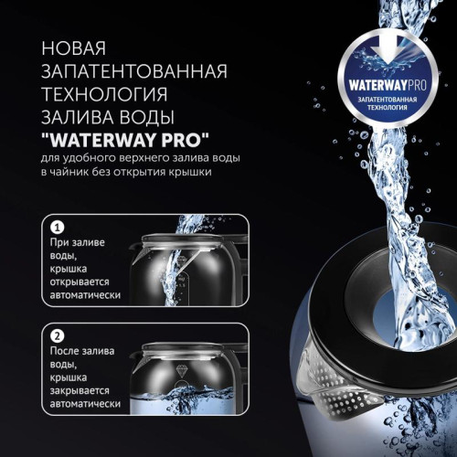 Чайник электрический Polaris PWK 1753CGL 1.5л. 1950Вт черный корпус: стекло/пластик