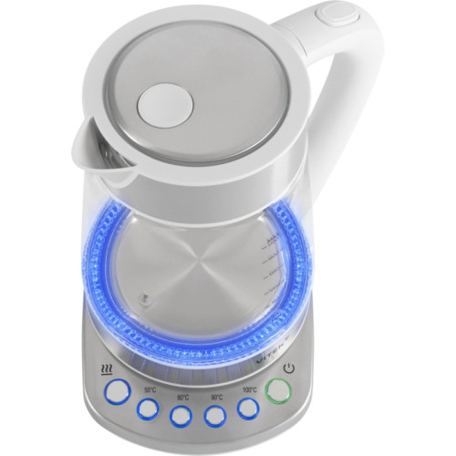 Чайник электрический Vitek VT-WK1031 1.7л. 2200Вт белый/серебристый корпус: стекло/металл/пластик