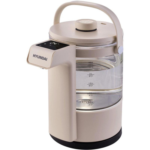 Чайник электрический Hyundai HYK-G7700 2.5л. 1400Вт кремовый/черный корпус: стекло