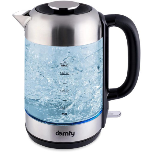 Чайник электрический Domfy DSM-EK401 1.8л. 2200Вт черный/прозрачный корпус: стекло/пластик