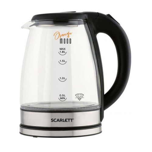 Чайник электрический Scarlett SC-EK27G36 1.8л. 1800Вт черный корпус: стекло/пластик