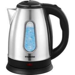 Чайник электрический Starwind SKS2100 1.8л. 1700Вт черный/прозрачный корпус: стекло