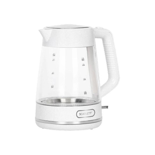 Чайник электрический Scarlett SC-EK27G104 1.7л. 2200Вт белый корпус: стекло/пластик