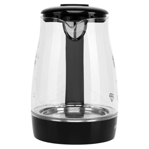 Чайник электрический Hyundai HYK-G2011 1.7л. 2200Вт черный корпус: стекло/пластик