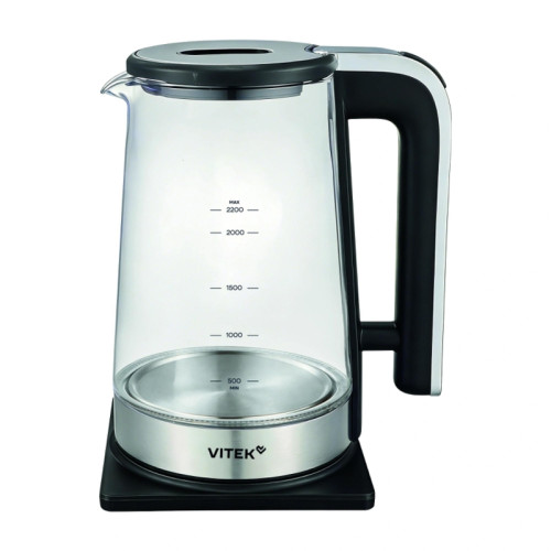 Чайник электрический Vitek VT-WK1073 2.2л. 1800Вт черный/серебристый корпус: стекло Чайник электрический Vitek VT-WK1073 2.2л. 1800Вт черный/серебристый корпус: стекло