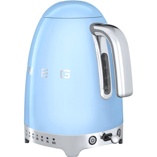 Стиль 50-х г., чайник электрический, 1.7 л , 2400 Вт, корпус из нержавеющей стали, регулировка температуры, голубой
