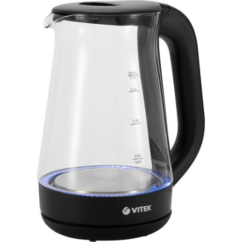 Чайник электрический Vitek VT-8803 1.7л. 2200Вт черный корпус: стекло