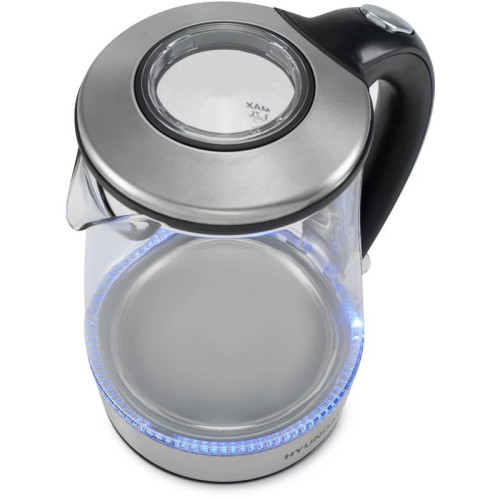 Чайник электрический Hyundai HYK-G8406 1.7л. 2200Вт прозрачный/черный корпус: металл