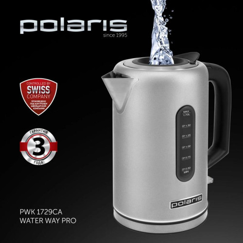 Чайник электрический Polaris PWK 1729CA 1.7л. 2200Вт сталь корпус: металл