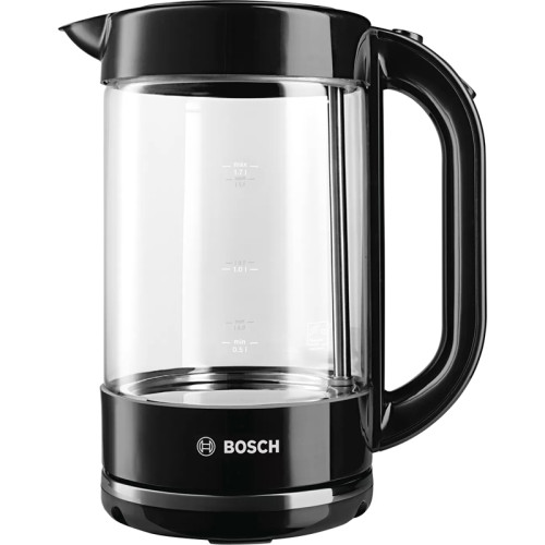 Чайник BOSCH/ 1.7 л, 2400 Вт, стекло, черный