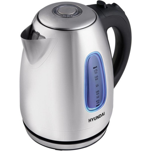 Чайник электрический Hyundai HYK-S2402 1.7л. 2200Вт серебристый матовый/черный корпус: металл
