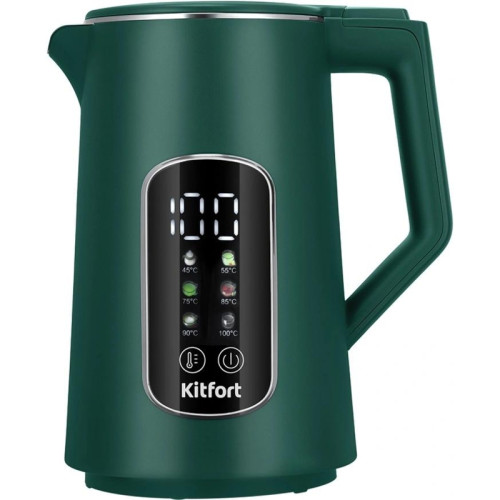 Чайник электрический Kitfort КТ-8726 1.7л. 2200Вт зеленый корпус: нерж.сталь/пластик
