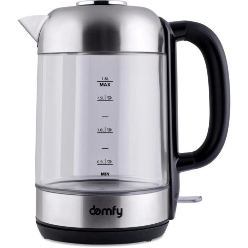 Чайник электрический Domfy DSM-EK401 1.8л. 2200Вт черный/прозрачный корпус: стекло/пластик