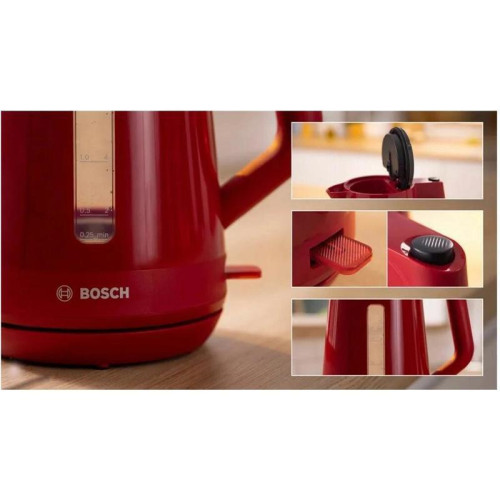 Чайник электрический Bosch TWK1M124 1.7л. 2400Вт красный корпус: пластик Чайник электрический Bosch TWK1M124 1.7л. 2400Вт красный корпус: пластик