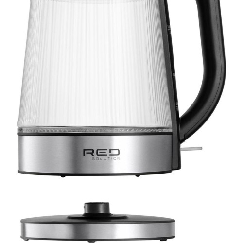 Чайник электрический Red Solution G121 1.8л. 2200Вт черный/серебристый корпус: стекло/металл/пластик