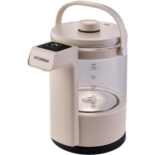Чайник электрический Hyundai HYK-G7700 2.5л. 1400Вт кремовый/черный корпус: стекло