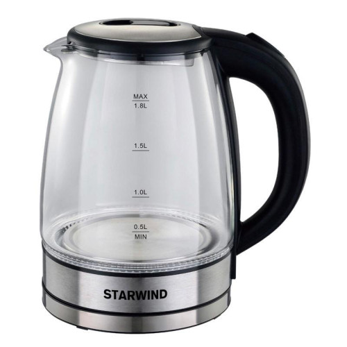 Чайник электрический Starwind SKG4777 1.8л. 2000Вт черный/прозрачный корпус: стекло Чайник электрический Starwind SKG4777 1.8л. 2000Вт черный/прозрачный корпус: стекло