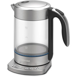 Чайник электрический Rondell RDE-WK888 1.5л. 2200Вт серебристый/прозрачный корпус: стекло