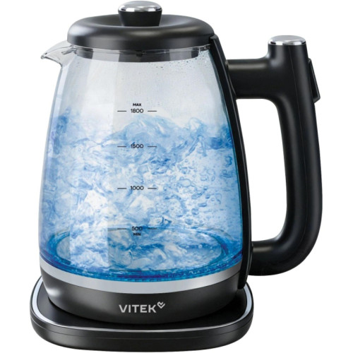 Чайник электрический Vitek VT-WK1074 1.7л. 1800Вт черный корпус: стекло Чайник электрический Vitek VT-WK1074 1.7л. 1800Вт черный корпус: стекло