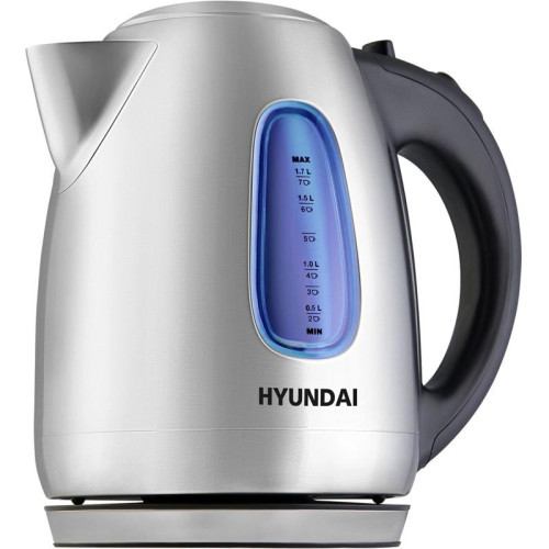 Чайник электрический Hyundai HYK-S2402 1.7л. 2200Вт серебристый матовый/черный корпус: металл