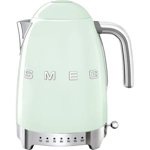 Стиль 50-х г., чайник электрический, 1.7 л , 2400 Вт, корпус из нержавеющей стали, регулировка температуры, пастельный зеленый