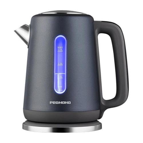 Чайник электрический Redmond KM238 1.7л. 2200Вт серо-голубой корпус: стекло
