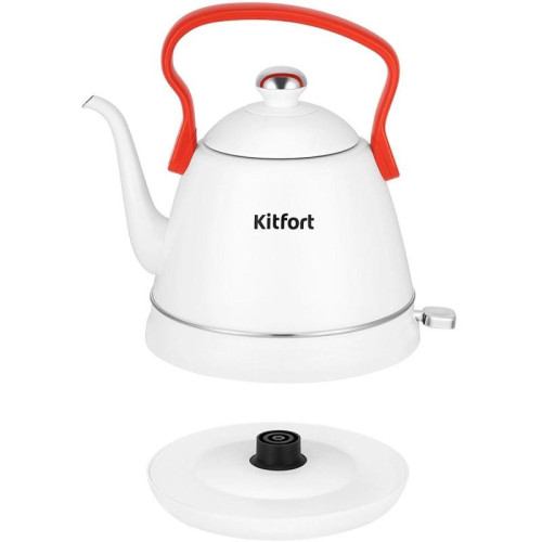 Чайник электрический Kitfort КТ-6793 1л. 1500Вт белый/красный корпус: металл Чайник электрический Kitfort КТ-6793 1л. 1500Вт белый/красный корпус: металл