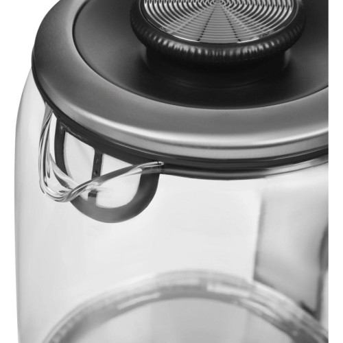 Чайник электрический Hyundai HYK-G5501 1.7л. 2200Вт серебристый/черный корпус: стекло