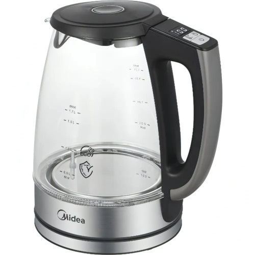 Чайник Midea/ Чайник Midea, мощность 2200 Вт, объем 1.7 л, цифровой дисплей, регулировка температуры нагрева, 6 режимов нагрева, поддержание температуры, подсветка