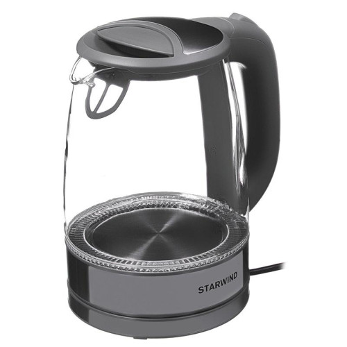 Чайник электрический Starwind SKG2315 1.7л. 2200Вт серый/серебристый корпус: стекло/металл/пластик