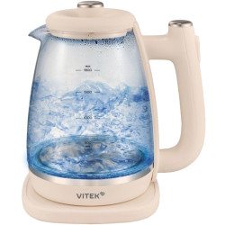 Чайник электрический Vitek VT-WK1072 1.7л. 1800Вт слоновая кость корпус: стекло