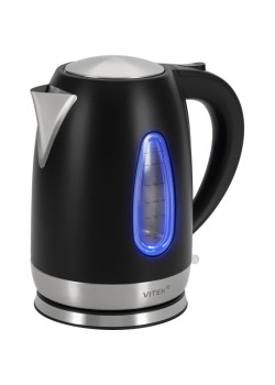 Чайник электрический Vitek VT-WK1065 1.7л. 2000Вт черный/серебристый корпус: металл