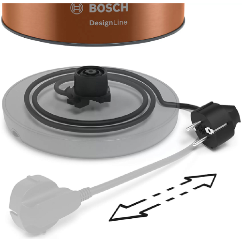 Чайник BOSCH TWK4P439 Цвет: коричневый, 2400 Ватт, скрытый нагр.элемент, 1.7 л