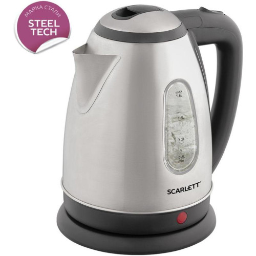 Чайник электрический Scarlett SC-EK21S88 1.8л. 2200Вт черный/серебристый корпус: металл (EK21S88)