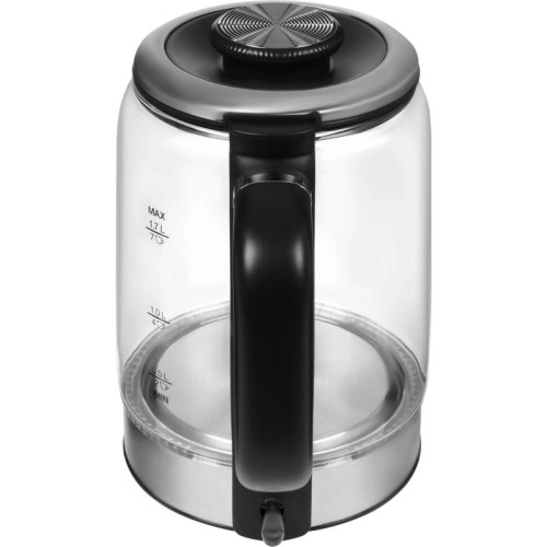 Чайник электрический Hyundai HYK-G5501 1.7л. 2200Вт серебристый/черный корпус: стекло