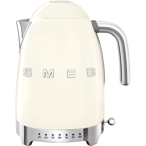Стиль 50-х г., чайник электрический, 1.7 л , 2400 Вт, корпус из нержавеющей стали, регулировка температуры, кремовый